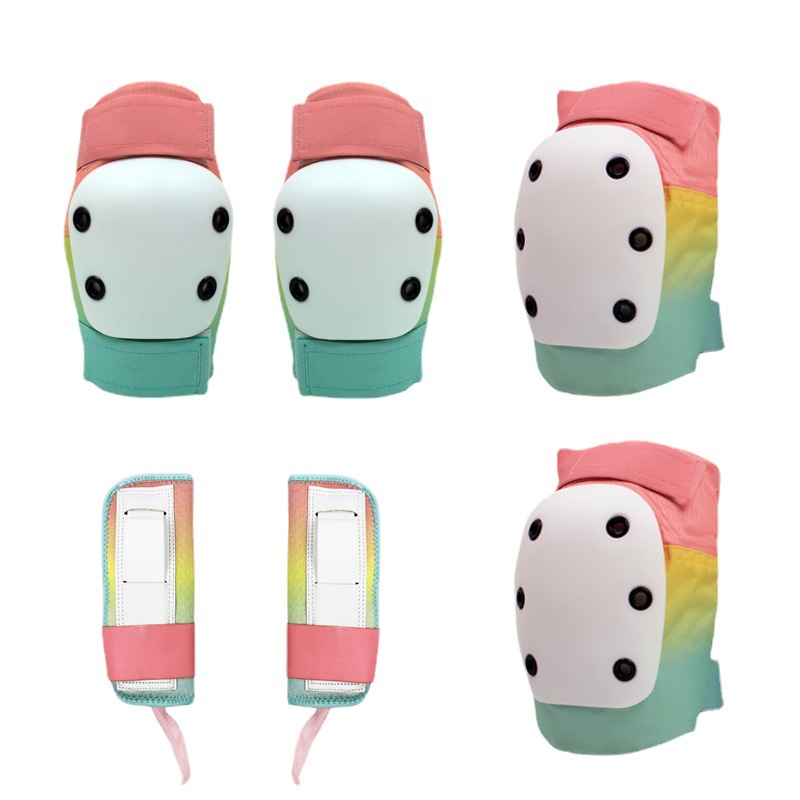 Komfortables 6-teiliges Handgelenk-Ellbogen-Knieschoner-Set Eis- / Rollschuh-Pads Schutzausrüstung für Kinder